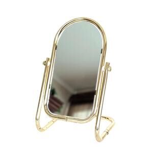 1980s Vintage Brass Vanity Swivel Mirror - Tabletop